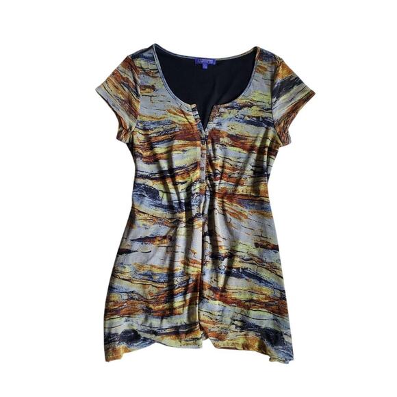 Vivienne Tam Multicolor Mesh Abstract Print Women's Tunic Top - Large - Picture 5 of 8